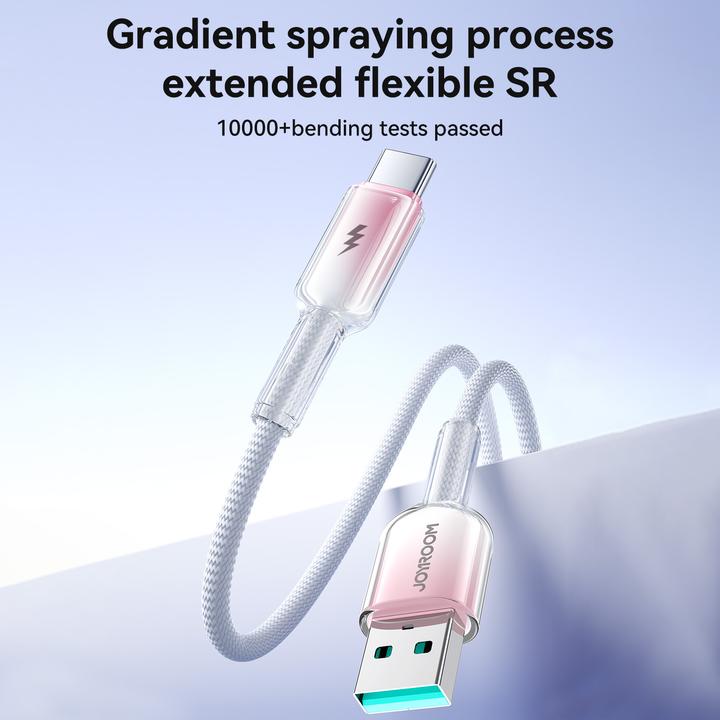 Produktbild Joyroom S-A42 Crystal Clear Series Fast Charging Data Cable USB-A to Type-C 3A 1.2m White (1.20 m, 27 W)