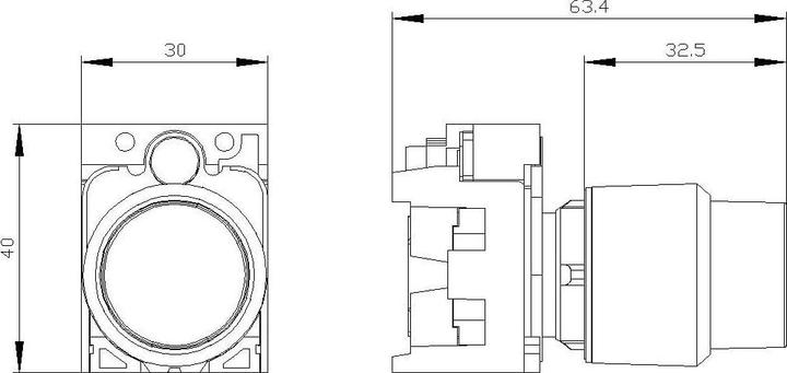 Produktbild Siemens Pushbutton, compact, 22mm, black