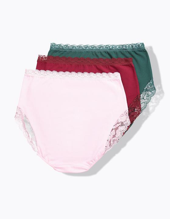 Produktbild Ulla Popken Maxislips, 3er-Pack, High Waist, Spitze, OEKO-TEX (42, 44)