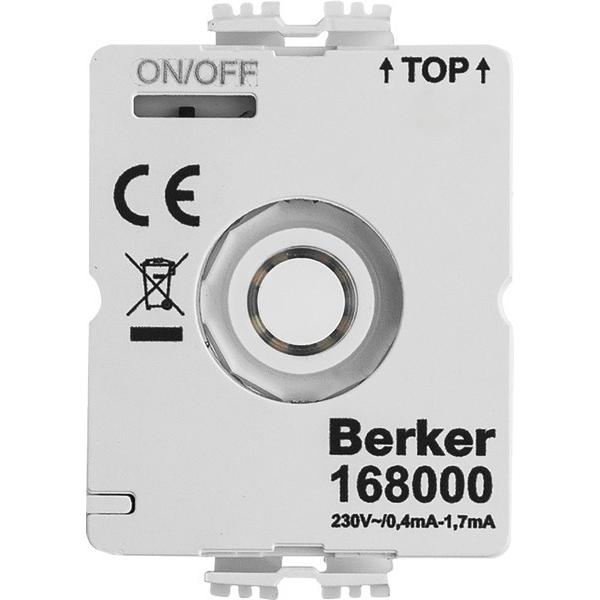 Berker LED-Modul 168000 Drehschalter,230V,mit N-Leiter, Taster + Schalter, Weiss