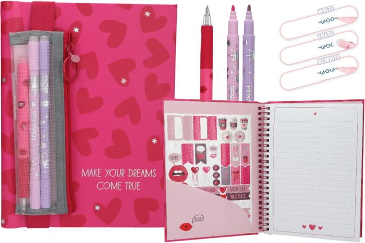Image du produit Trend - PENfection Notebook with Pen Set - Heart - Bright Red and Pink (413890) (À rayures, Couverture rigide)