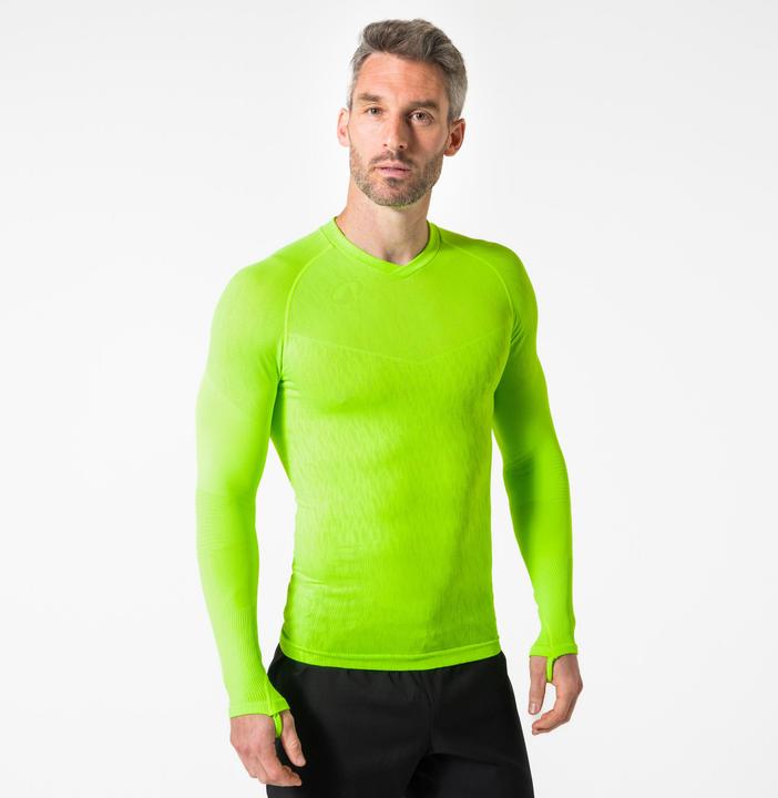 Immagine prodotto Kipsta Damen/Herren Funktionsshirt langarm wärmend - Keepdry neongrün (S)