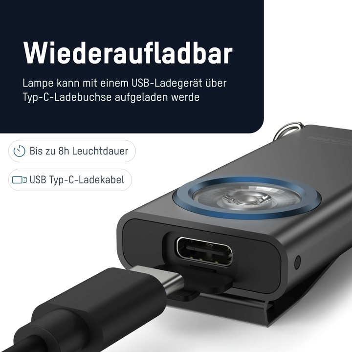 Immagine prodotto Ansmann Mini lampada 5W, USB-C, modalità boost 400lm (6 cm, 400 lm)