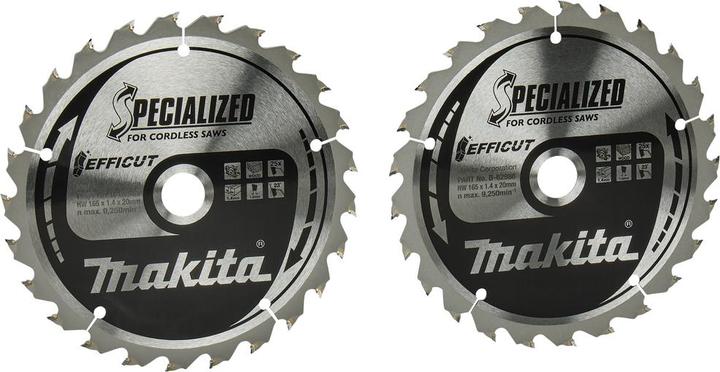 Actual product image Makita B-62985-2 TCT saw 165X1.4X20mm 23° T25 EFFICUT 2 pcs.