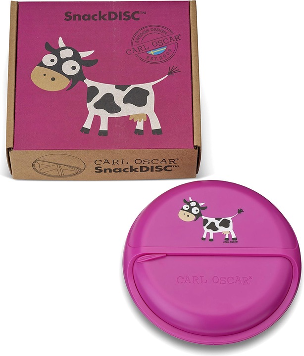 Produktbild Carl Oscar Small SnackDISC ™ 5 chamber rotating Purple - Cow snack container