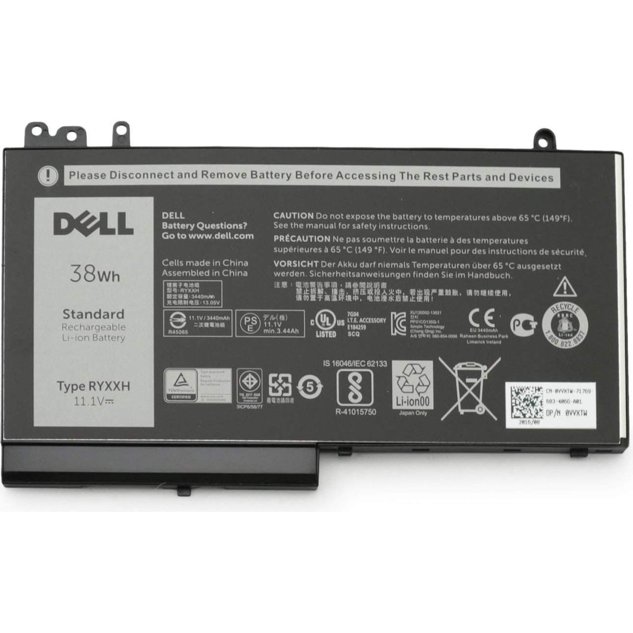 Dell Battery, 38WHR, 3 Cell (3 Zellen), Notebook Akku