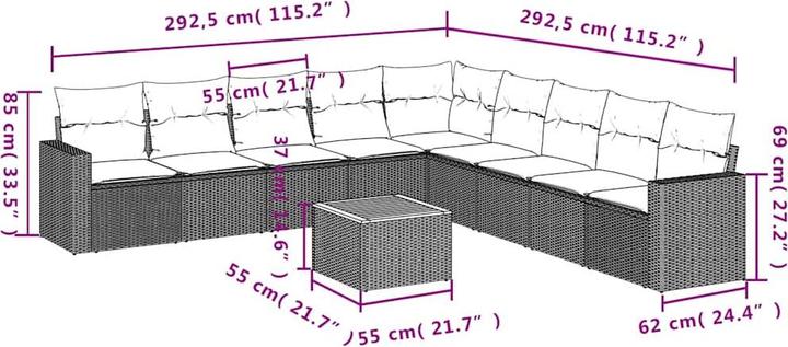 Produktbild vidaXL Garten Sofagarnitur