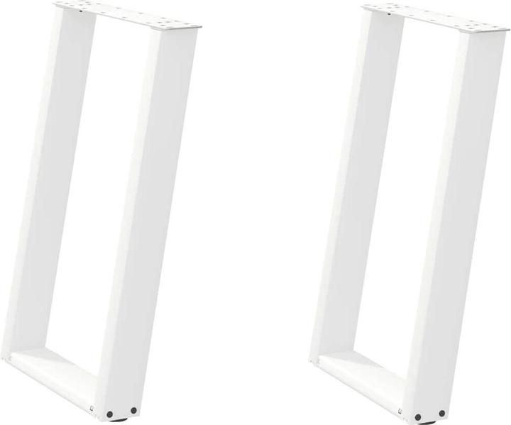 vidaXL Dining table legs U-shape 2 pcs. White 60x(72-73) cm steel dining room table leg