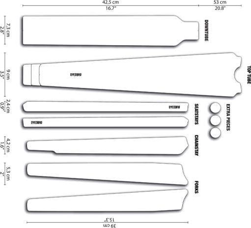 Actual product image Dyedbro Gravel Frame Protection Kit Clear - Glitter Matt