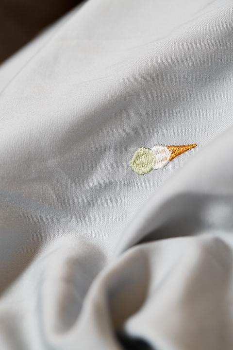 Produktbild Filibabba Juniorbettwäsche – Cool Summer Stickerei – Pearl Blue