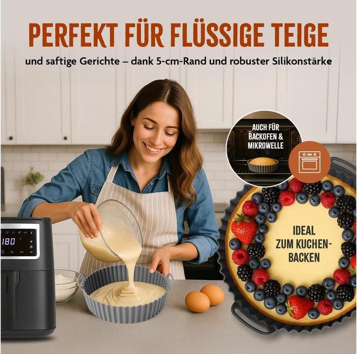 Produktbild KitchBo Silikonform, 20 x 20 x 6.3 cm, Schwarz