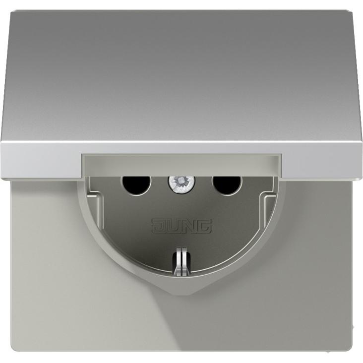 JUNG, Steckdose, Steckdose 1f alu mt LS UP Klappd IP20 ZP AL1521KL