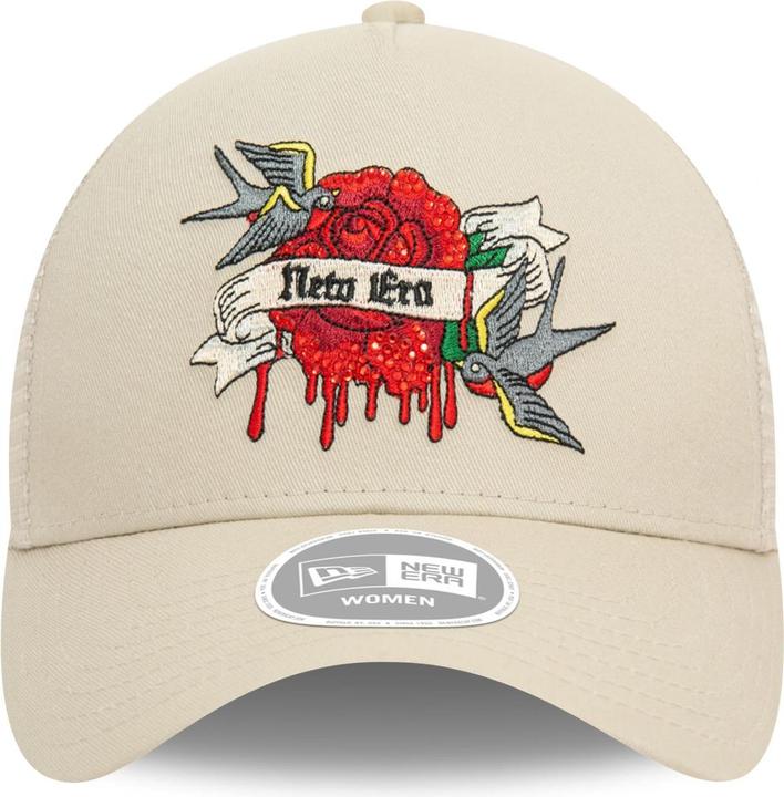 Produktbild New Era Damen A-Frame Trucker Cap - RHINESTONE beige