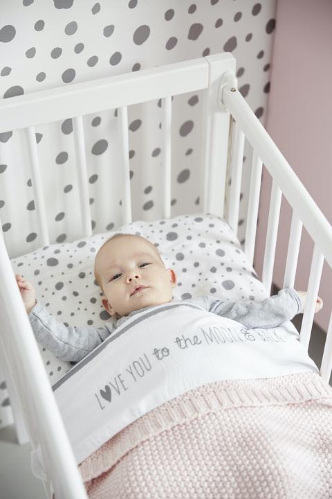 Actual product image Meyco Bed sheet Love you to the moon & back grey