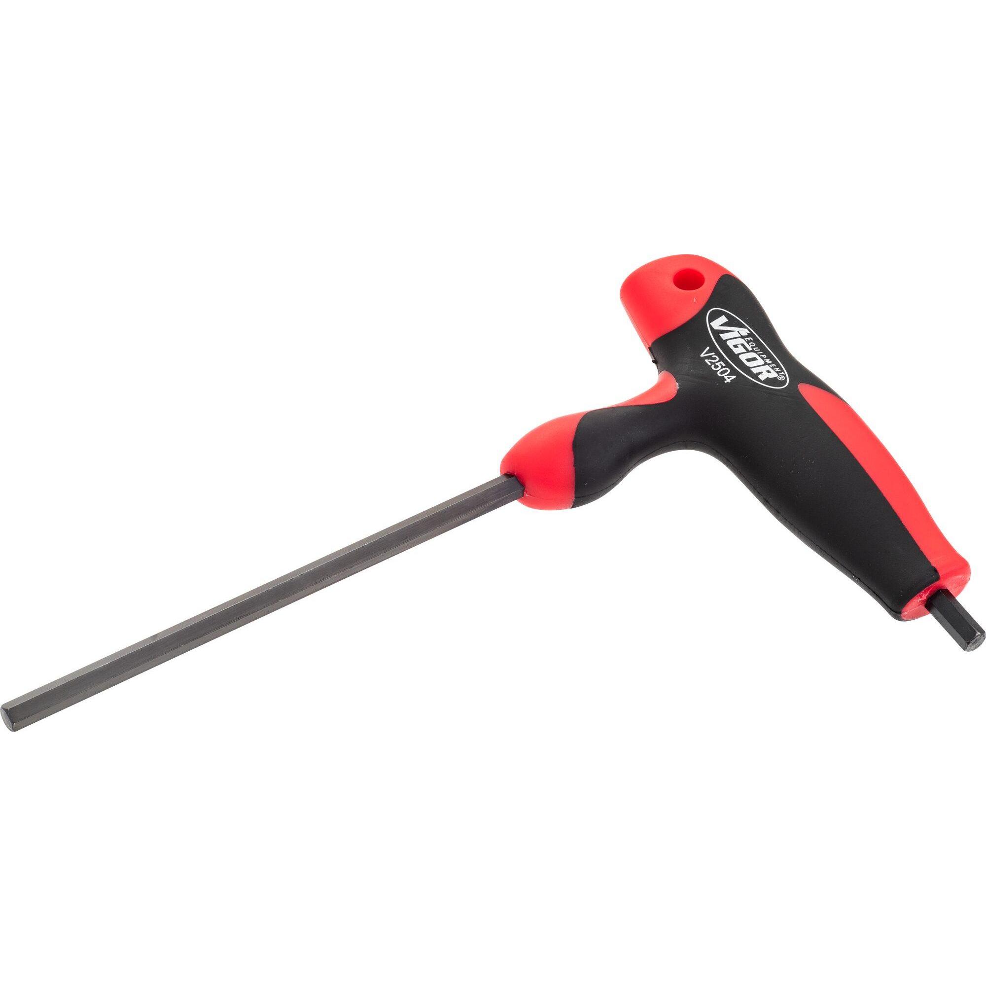 Vigor, Schraubenzieher, Sechskant T-Griff Schraubendreher ∙ V2504 ∙ Innen Sechskant Profil ∙ 6 mm (Innensechskant)