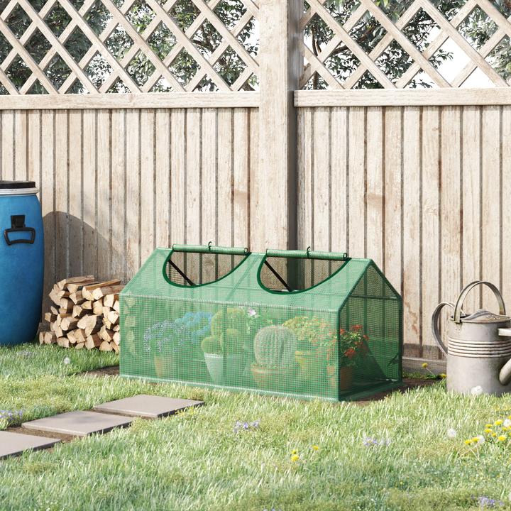 Produktbild Outsunny Gewächshaus mit 2 Halbrundfenster