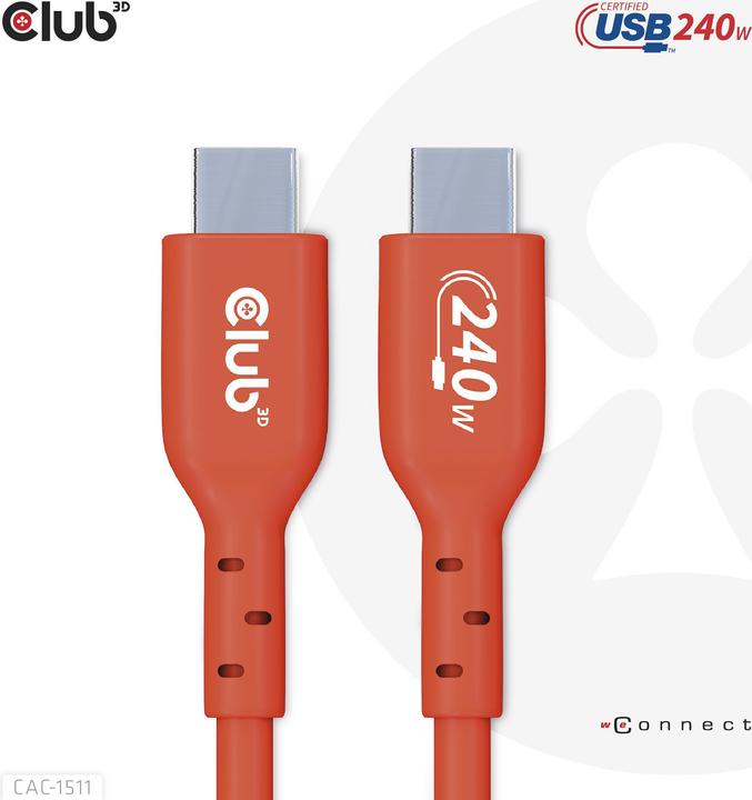 Produktbild Club 3D Club3D Kabel USB 2 Typ C PD 240W / 480Mb 1m St/St retail (1 m, USB 2.0, 480 W)