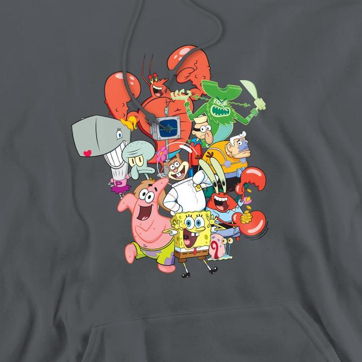 Immagine prodotto Spongebob Squarepants The Whole Gang Felpa con Cappuccio Uomo (XL)