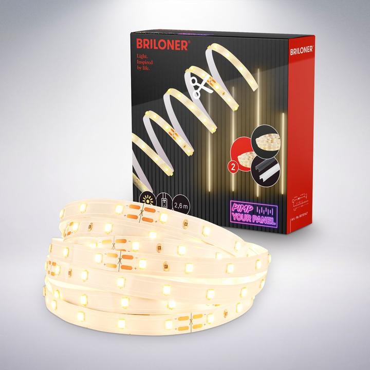 Produktbild Briloner Extension Set On/Off LED stripe 2,6m, 147xLED,Ergänzungsset (Warmweiss, 14 cm, Indoor)