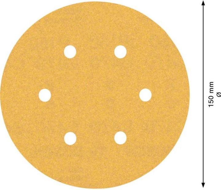 Actual product image Bosch Professional Zubehör Expert C470 Sandpaper with 6 holes for random orbital sander, 150 mm, G 150, 50 pcs. (150)