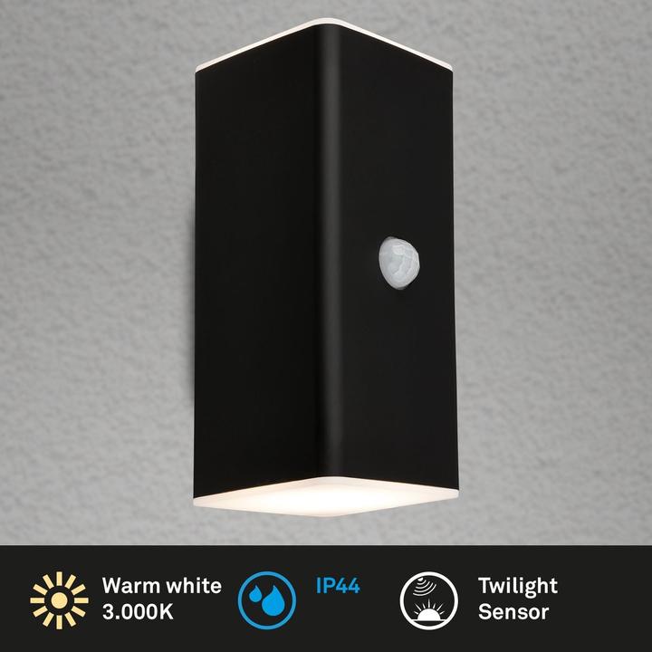Image du produit Briloner Applique murale d'extérieur à LED rechargeable,capteur,noir,2xLED/6W (700 lm, IP44)