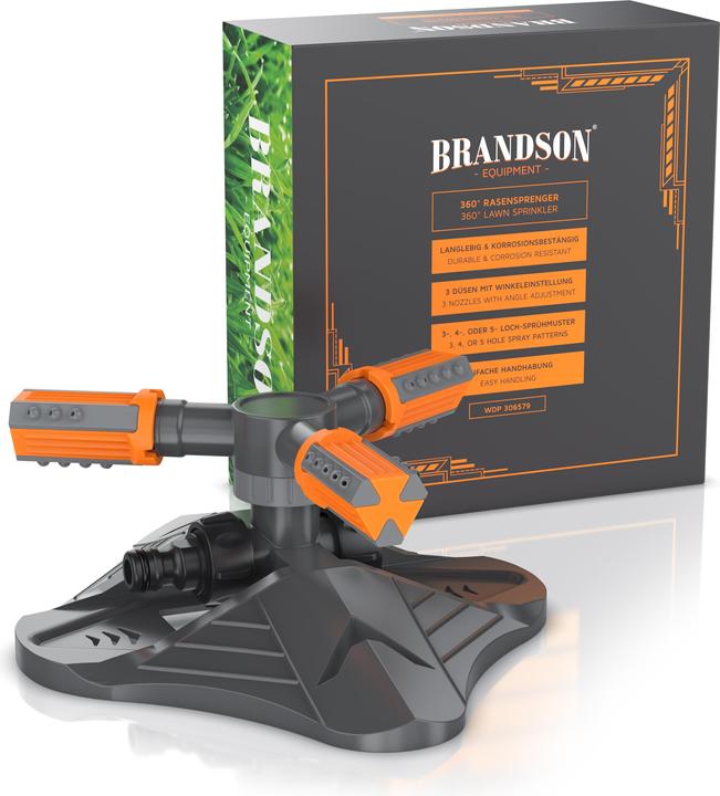 Image du produit Brandson Arroseur circulaire, arroseur 360°, 3 bras, arroseur de jardin, système d'arrosage, compatible (Arroseur circulaire)