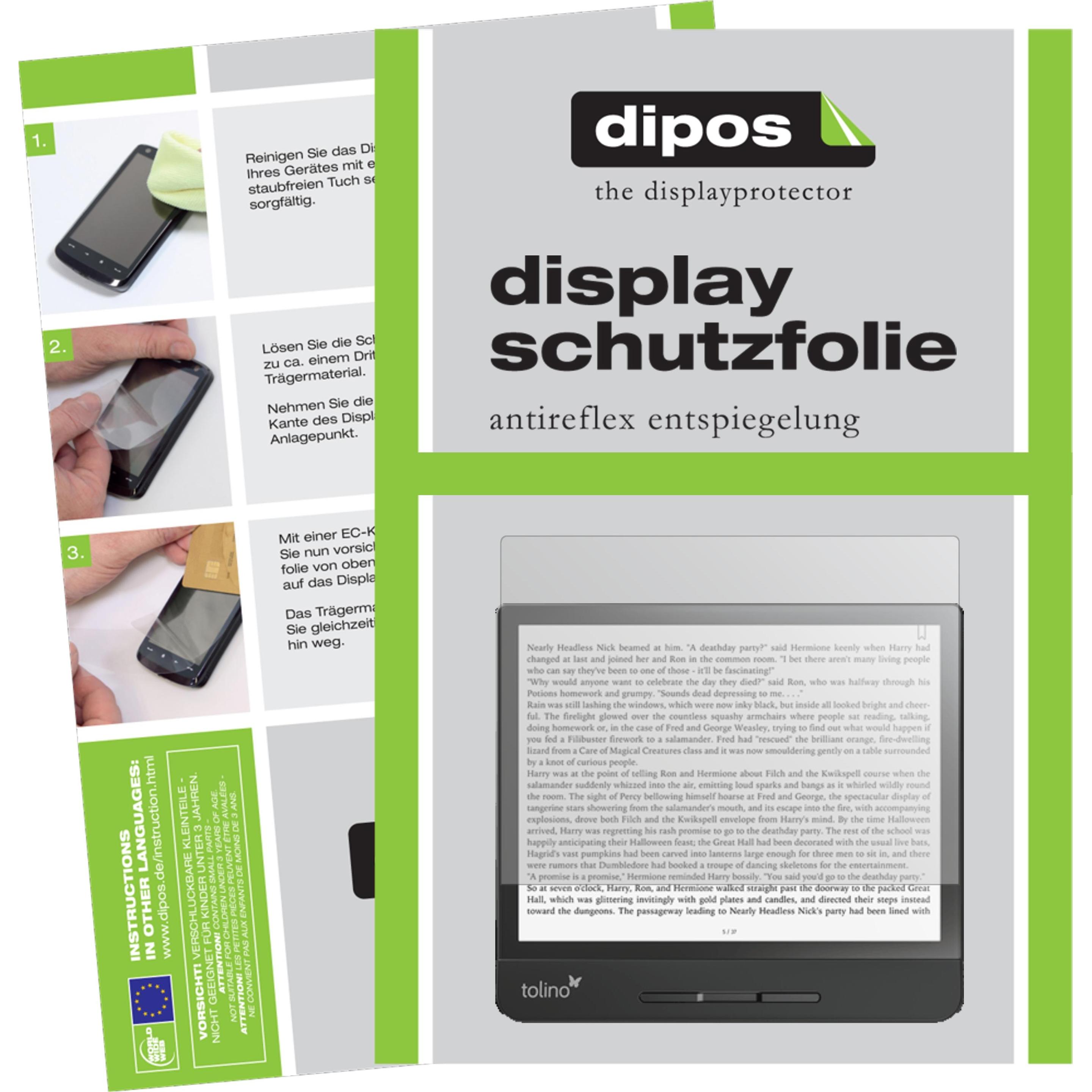 Dipos Displayschutzfolie Antireflex (2 Stück, epos 2), Tablet Schutzfolie