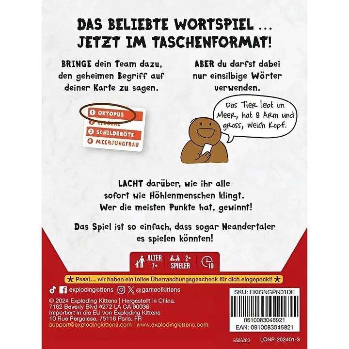 Actual product image Exploding Kittens EXKD0047 - Poetry for Neanderthals: Grab & Game (German, 2 - 4 Players)