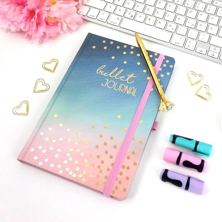 Produktbild Papierdrachen Bullet Journal – (Watercolor) – Notizbuch A5 gepunktet (Gepunktet, Harter Einband)