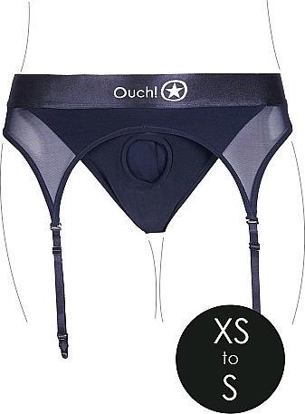 Produktbild Ouch! Vibrating Strap-on Thong with Adjustable Garters - XS/S