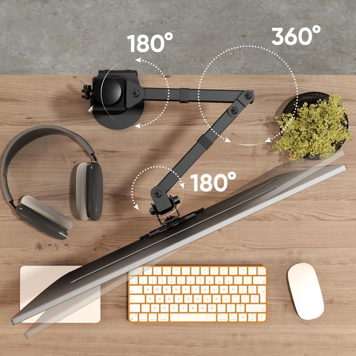 Actual product image Onkron swivel Desk Mount for Monitor, 13 to 34" max 8 kg, black (34", 8 kg)