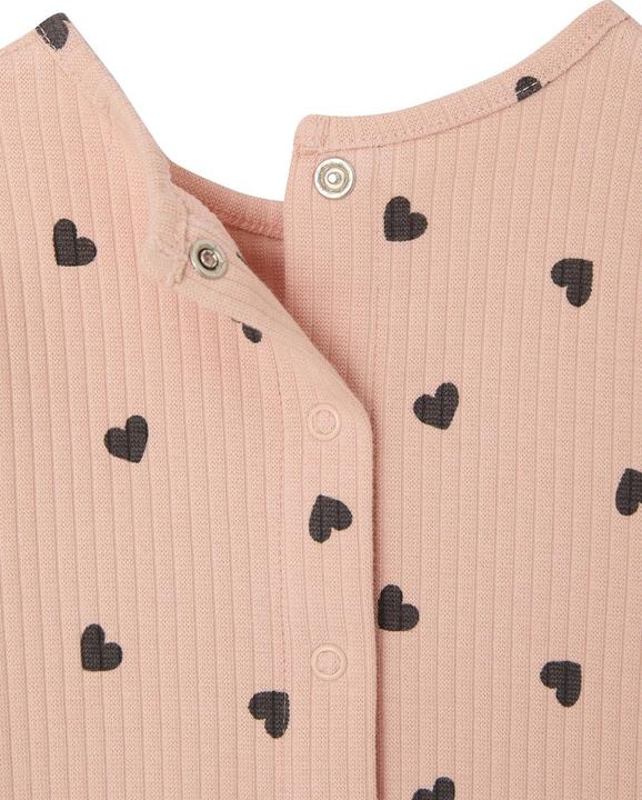 Produktbild Vertbaudet Geripptes Mädchen Baby Shirt mit Volantärmeln, Bio-Baumwolle (98)