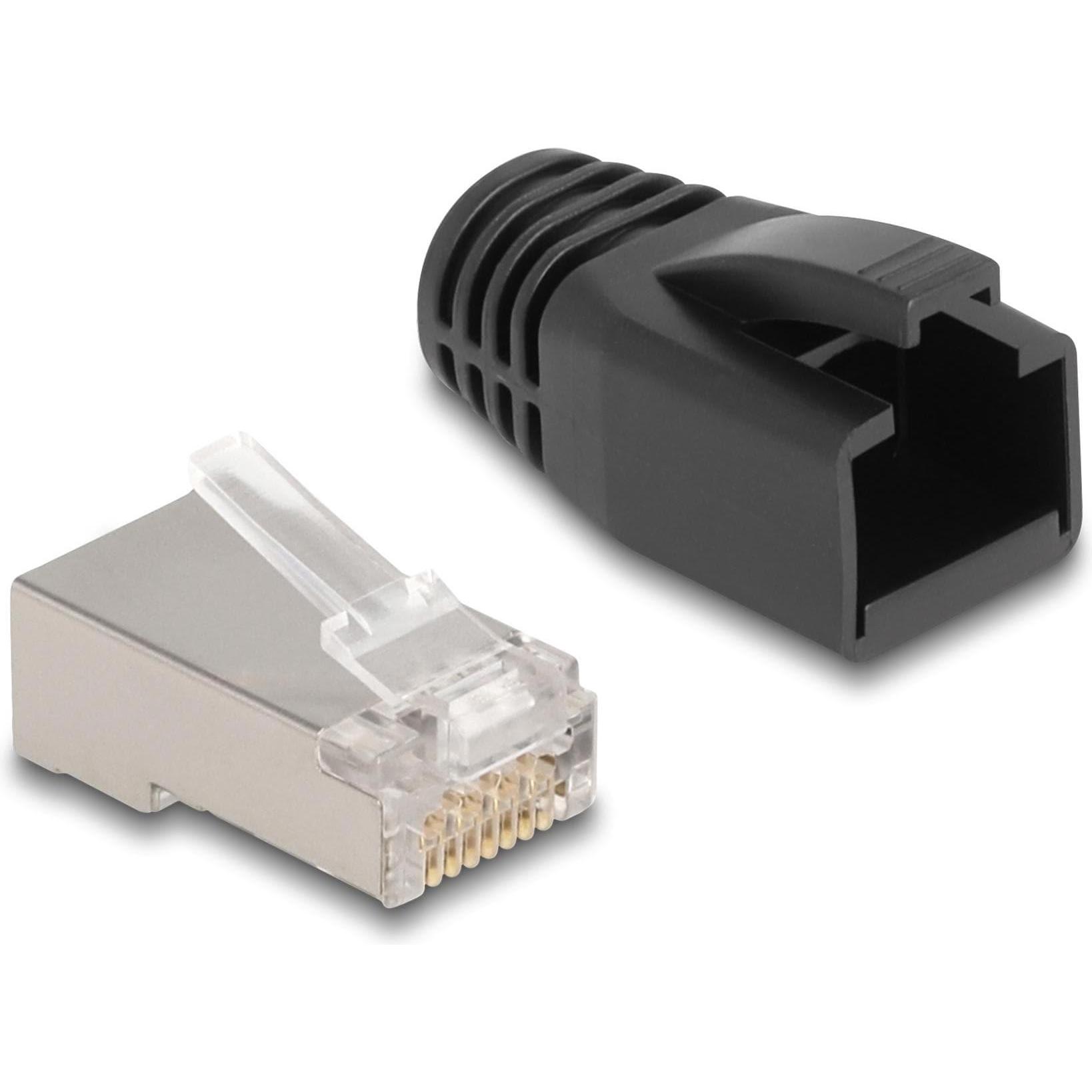 Delock RJ50 Modularer Stecker Cat.5e mit Knickschutztülle 25er Set (S/FTP, CAT5e, 0.02 m), Netzwerkkabel