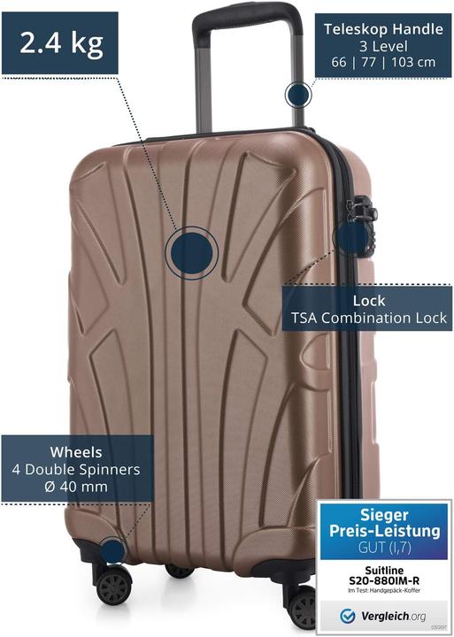 Actual product image Suitline Handgepäck Hartschalen-Koffer (34 l, Hand luggage (up to 50 litres))