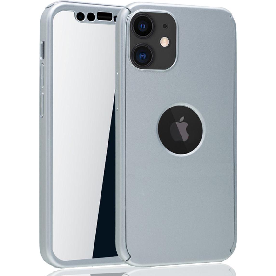 Thumbnail - König Design Hülle Handy Schutz für Apple iPhone 12 Mini Full Case Cover Displayschutz Silber (Apple iPhone 12 mini), Sm...