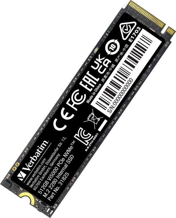 Actual product image Verbatim Vi5000 M.2 SSD 512GB PCIe4 NVMe 31825 (512 GB, M.2 2280)