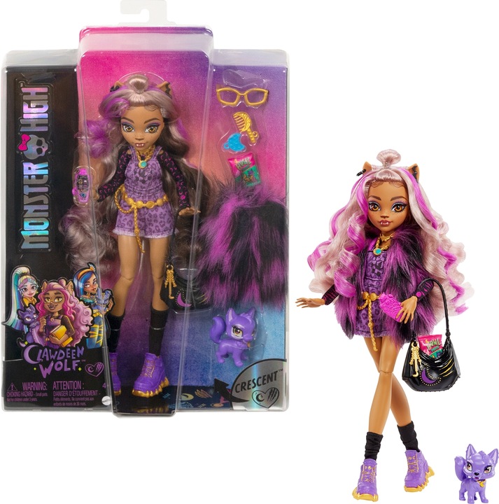 Actual product image Monster High Clawdeen Wolf Doll With Pet And Accessories