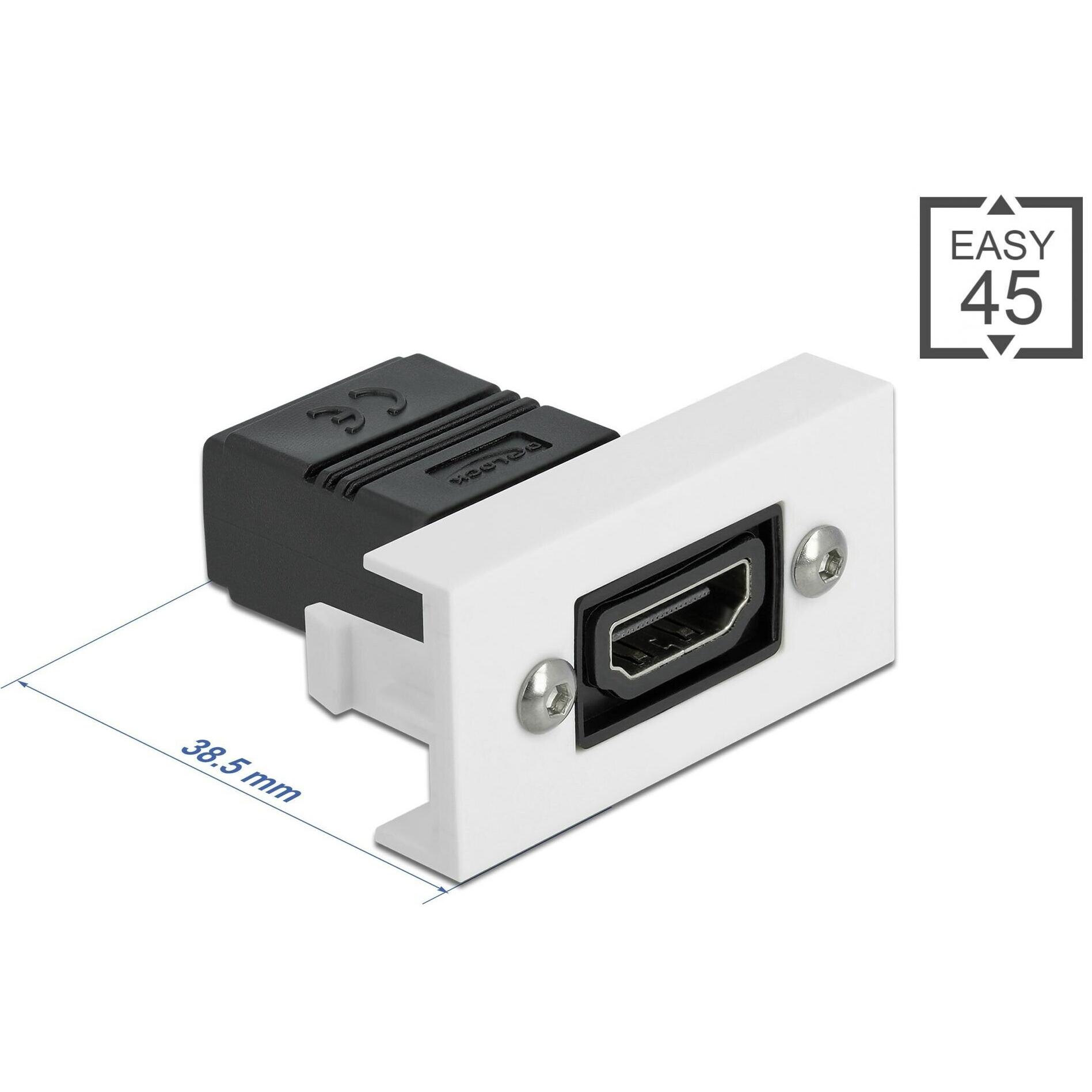 Thumbnail - Delock Easy 45 snap-in module (HDMI, 2.25 cm), Data + Video Adapter, Schwarz
