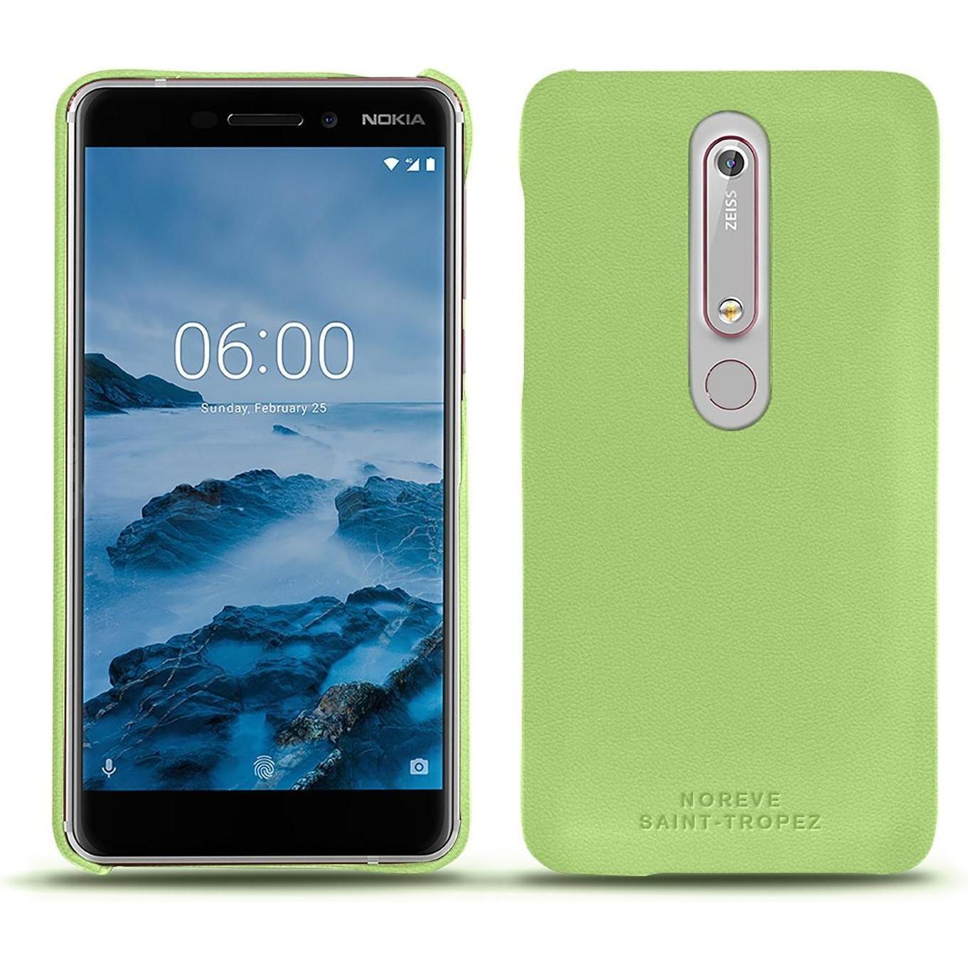 Noreve Lederschutzhülle (Nokia 6 (2018)), Smartphone Hülle, Grün