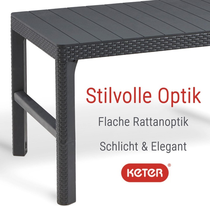 Produktbild Allibert Loungeset Victoria mit Tisch Lyon anthrazit - Premium - Rattanoptik, wetterfest