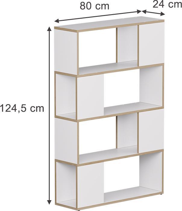 Actual product image Vicco Raumteiler Eneos, Weiss/Eiche, 80 x 124.5 cm