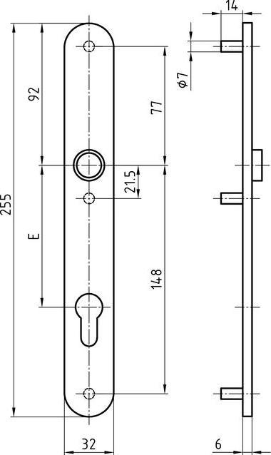Produktbild Glutz Schutztürschild 5361 glide/easyfix® (Türschildgarnitur)