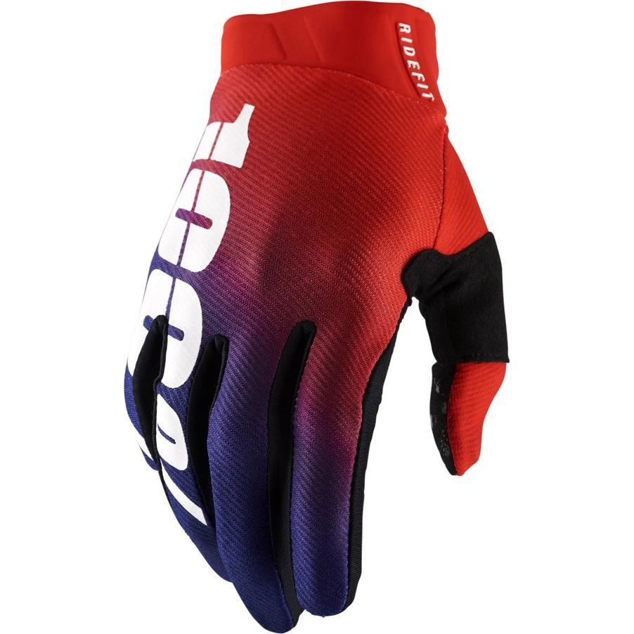 100%, Herren, Handschuhe, Unbekannt Ridefit Herren Off-Road Motorradhandschuhe, Body/Medium, Blau, Rot, (M)