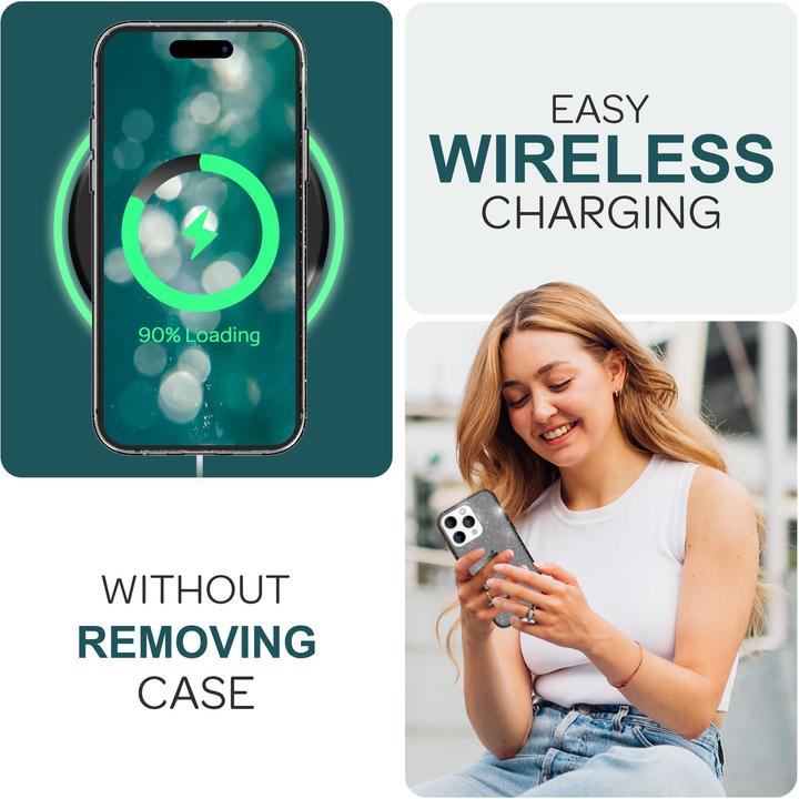 Produktbild Nalia Klare Glitzer Silikon Hülle (Apple iPhone 15 Pro)