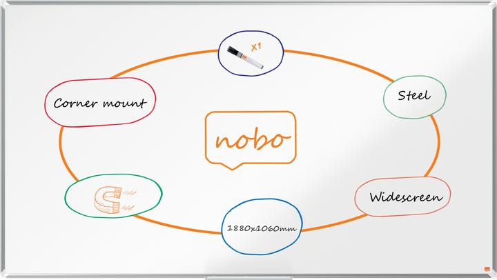 Image du produit Nobo Tableau blanc Widescreen Premium Plus acier Nano Clean (188 x 106 cm)
