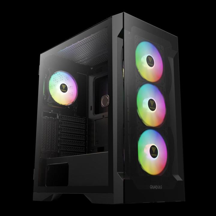 Actual product image Gamdias Boitier Moyen Tour ATX Talos E2 Elite RGB avec panneaux vitrés (Noir) (ATX)
