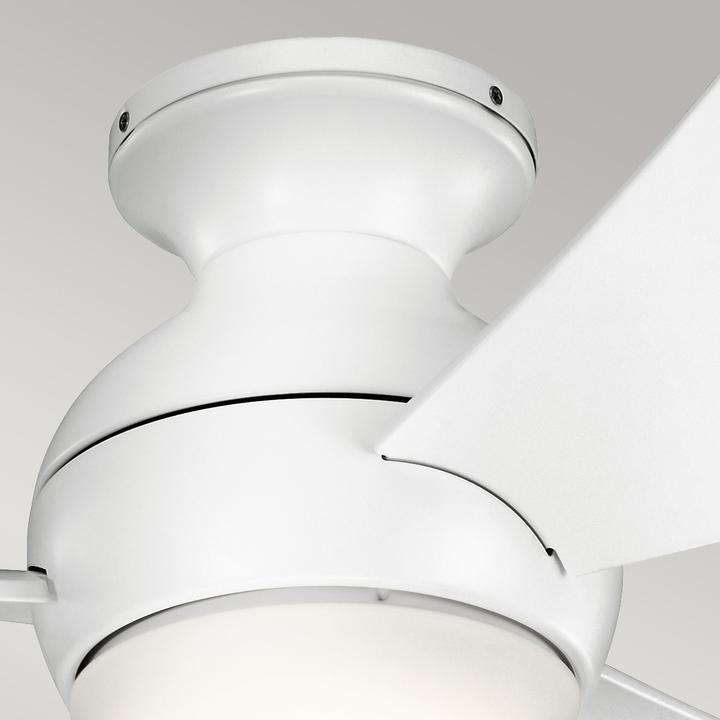 Actual product image Elstead Lighting Sola silent ceiling fan with LED light Ø86cm + remote control silver