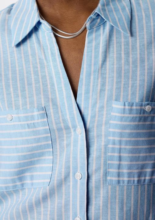 Actual product image Comma Bluse Verkürzte Leinenbluse mit V-Ausschnitt (44)