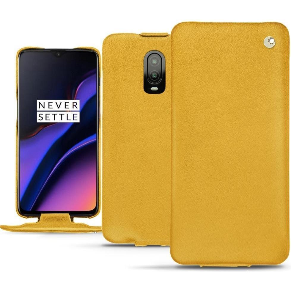 Noreve Lederschutzhülle vertikal (OnePlus 6T), Smartphone Hülle, Orange