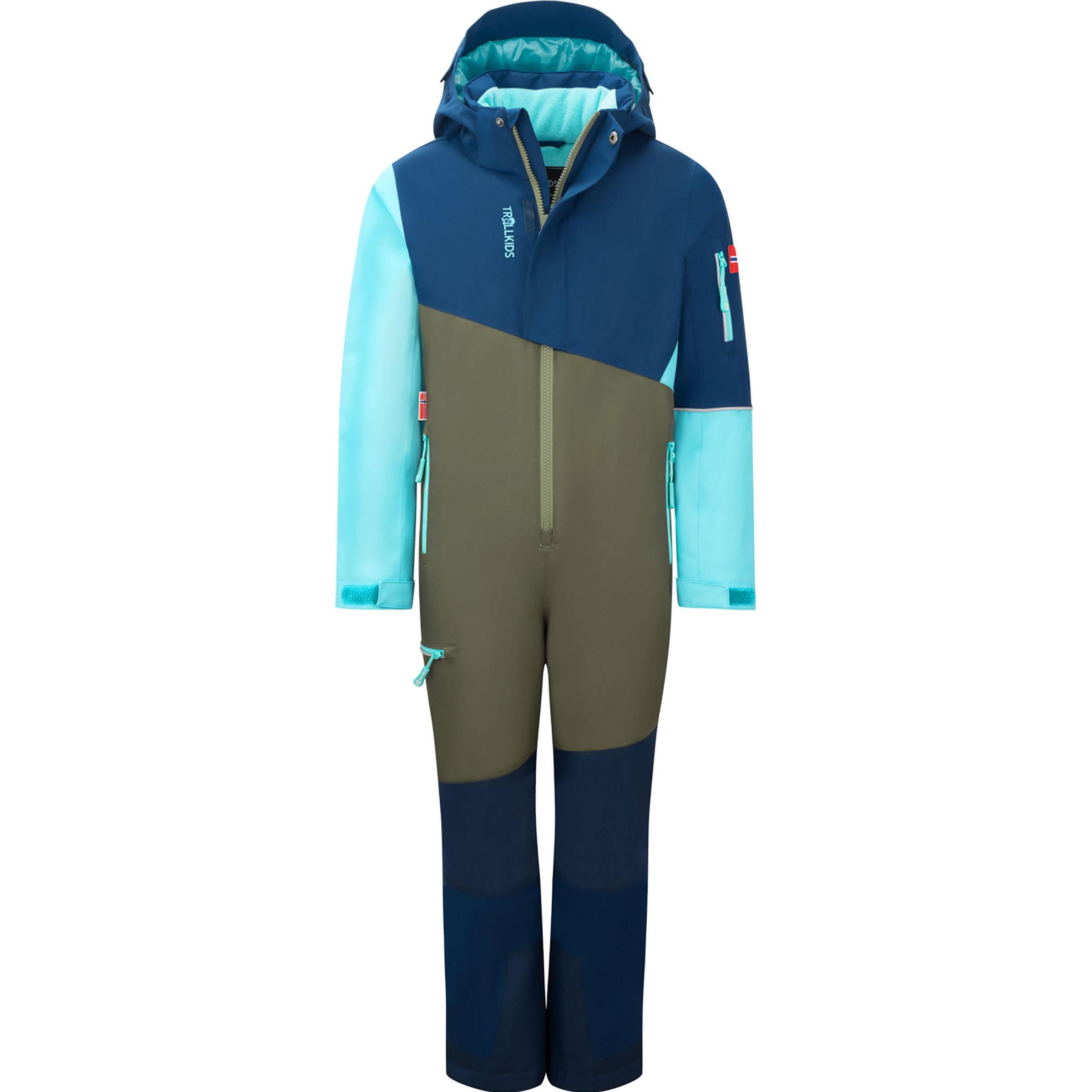 Trollkids, Unisex, Skijacke, Kid's Hallingdal Snowsuit (98), Blau, 98